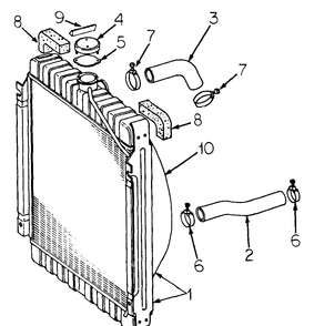 Radiator And Connections Diagram and Parts List for CUB185  Cub Cadet Lawn Tractor
